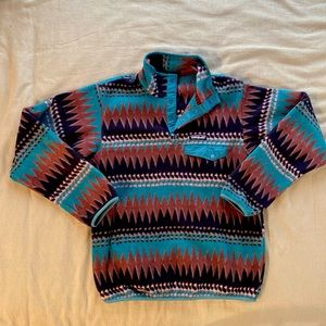 Vtg Patterned Patagonia Synchilla Snap T Fleece